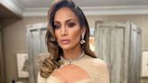 Jennifer Lopez Looks Like a Gorgeous Statue in a Gold Cape Gown