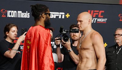 UFC on ESPN 55 weigh-in faceoff highlights video, photo gallery