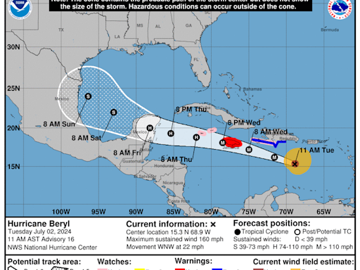 Hurricane Beryl winds weaken to a Category 4 as Jamaica prepares for a hard hit