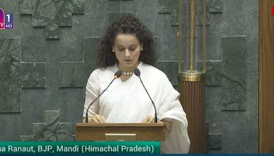 Actress Kangana Ranaut takes Oath as a member of parliament from Mandi, Himachal Pradesh, watch video