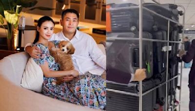 百億名媛林恬兒結婚10周年大陣仗 與老公外遊行李堆到上車頂