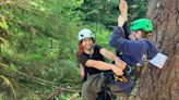 Adults and kids can climb 200-foot old-growth trees at Silver Falls on guided trip