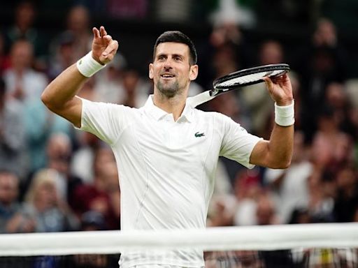 England celebrations briefly interrupt Novak Djokovic’s progression at Wimbledon