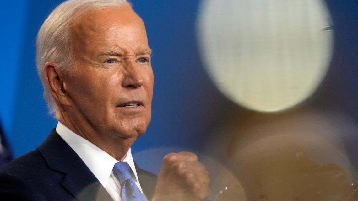 President Biden, in first remarks since leaving 2024 race, says 'mission hasn't changed'