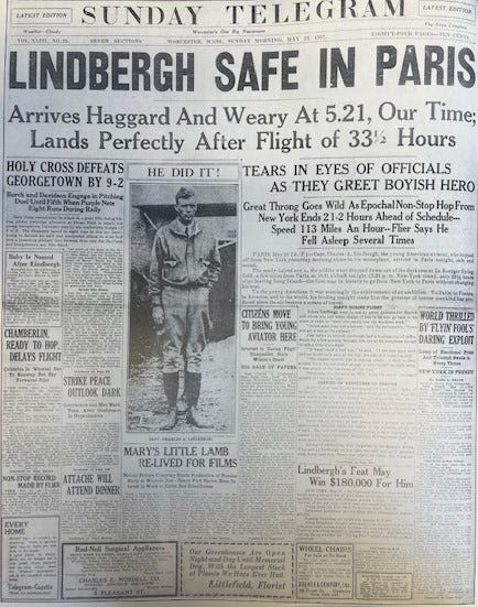 Remembering Charles Lindbergh's stop in Central Mass.