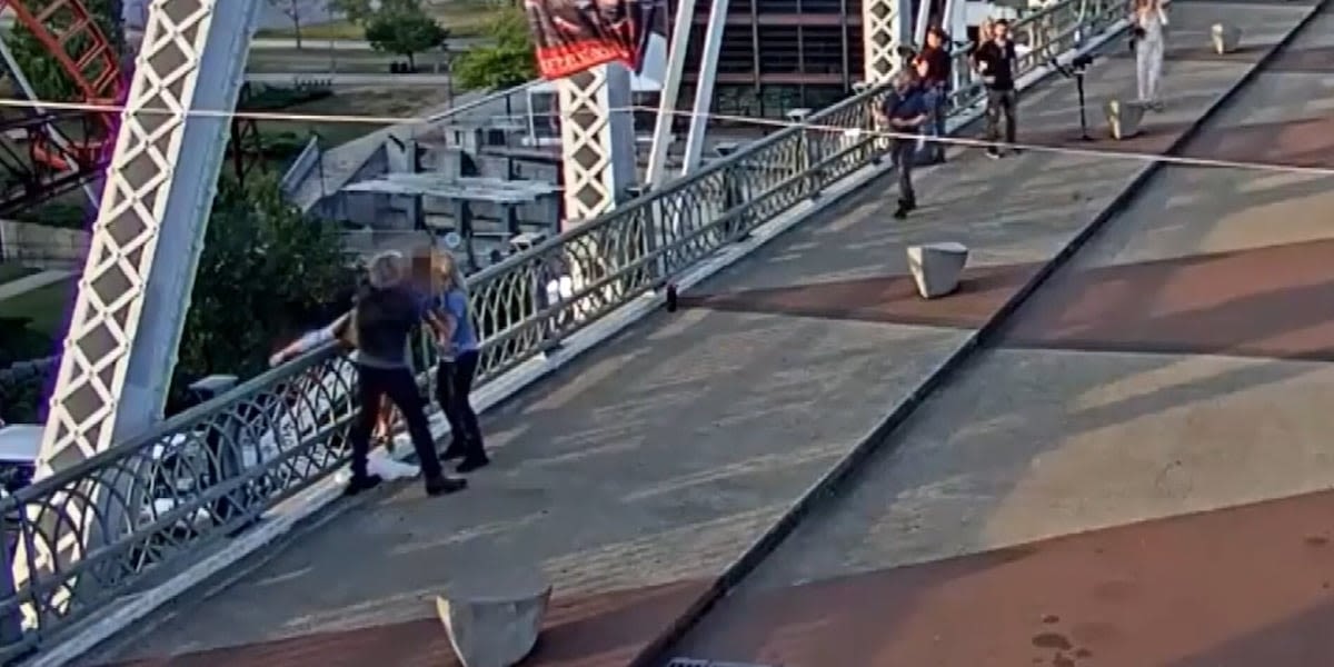 Video shows Jon Bon Jovi save a woman who was about to jump off a bridge, hug her