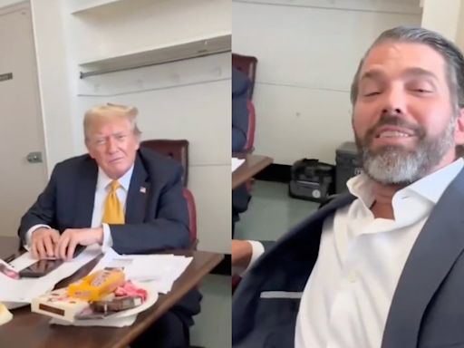 Don Jr shares video from inside room where Trump is awaiting verdict in hush money trial