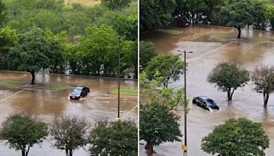 Unsuspecting driver steers straight into creek as Texas swept by devastating floods