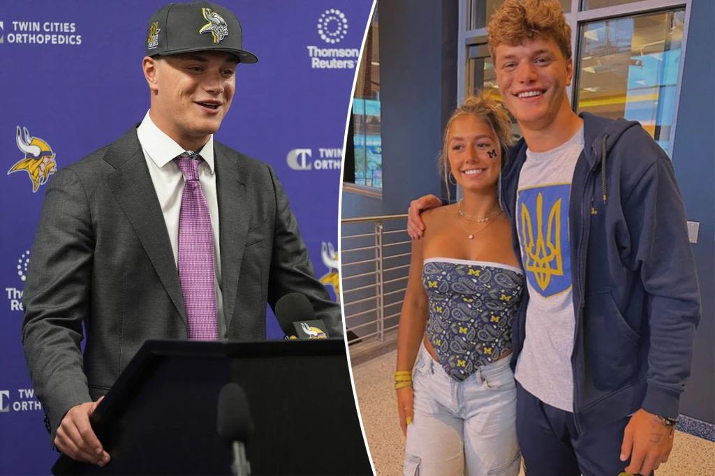 J.J. McCarthy and fiancée Katya Kuropas are ‘home’ with the Vikings after QB-heavy NFL Draft