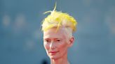 Tilda Swinton debuted neon-yellow hair in honor of the Ukrainian flag at the Venice Film Festival