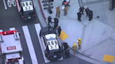 Person with knife reported on top of Metro train in downtown Los Angeles