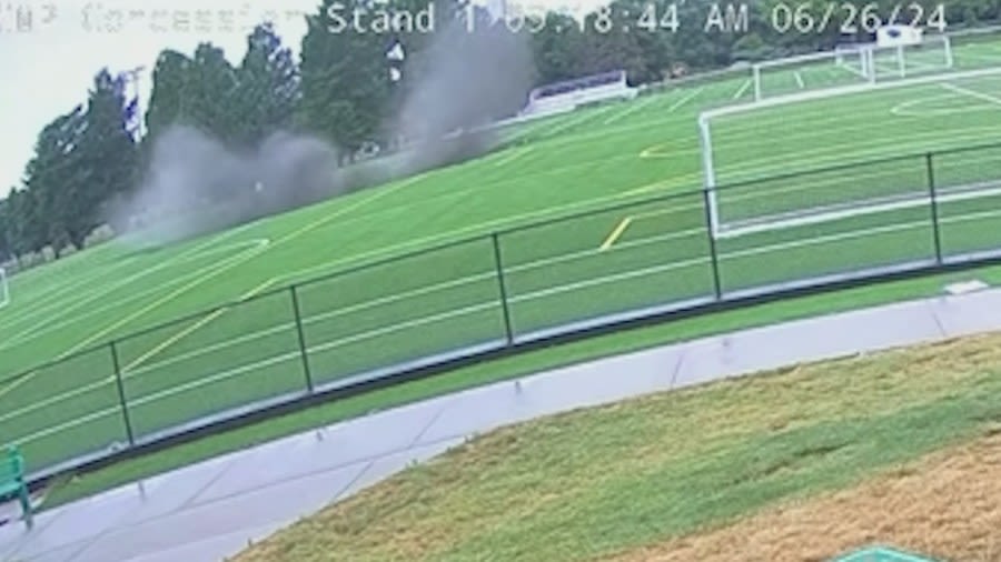 Video: Sinkhole at Gordon Moore Park swallows light pole