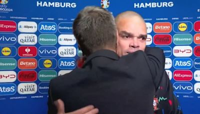 Pepe, 41, fights back tears after wholesome moment with journalist