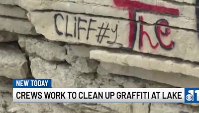 Graffiti spray painted at local state park