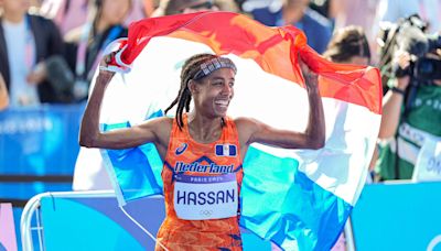 Sifan Hassan wins women's marathon gold, completes astounding Olympic treble