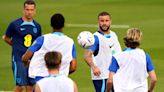 Today at the World Cup: Kyle Walker getting ready to stop Kylian Mbappe