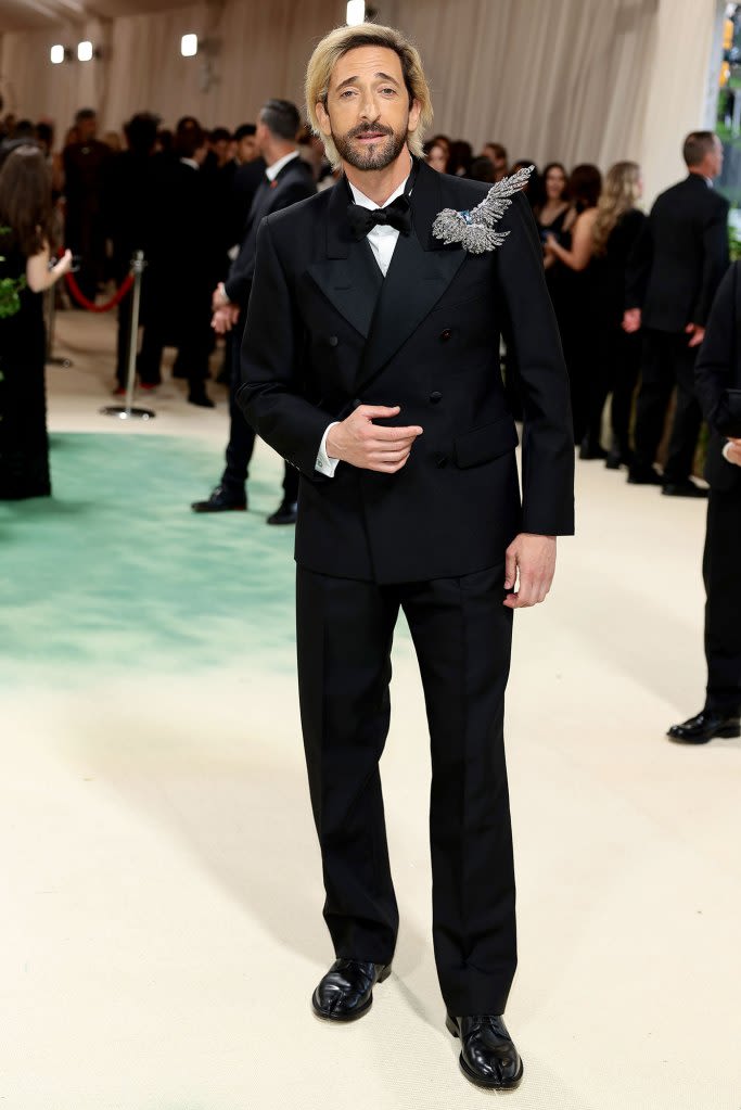 Adrien Brody Debuts Platinum Blonde Hair at 2024 Met Gala