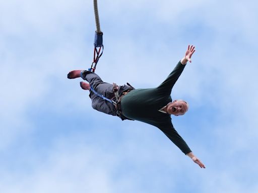 Ed Davey asks voters to 'take a leap of faith' and back Lib Dems as he bungee jumps