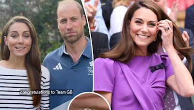 Kate Middleton sports new eternity ring in Olympics video with Prince William