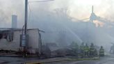Raging blaze reduces Lowell auto body shop to pile of charred debris
