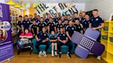 Scotland players & coaches sing Tartan Army anthem during kid's hospital visit