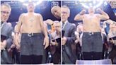 Close-up footage shows Oleksandr Usyk's weight for Tyson Fury fight was announced WRONG