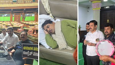 Eat, Sing, Sleep: BJP-JDS MLAs Resort to Slumber Protest in Assembly Against 'Corrupt Siddaramaiah' - News18