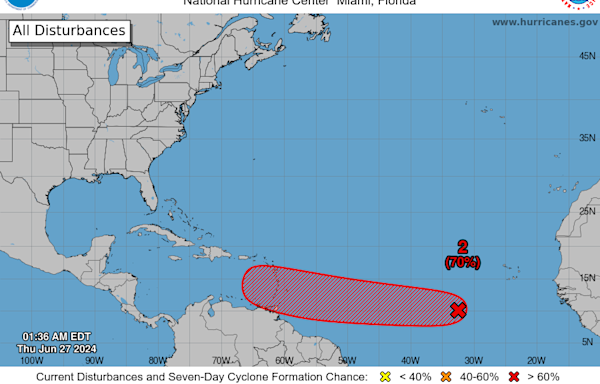 Tropical Storm Beryl could develop this weekend. See spaghetti models for Invest 95L