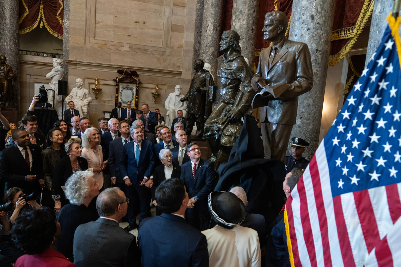 Johnson calls Billy Graham a ‘towering figure in my life’ at statue unveiling