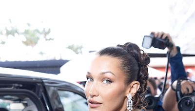 Bella Hadid’s Tight Corset Dress Features a Full Lace-Up Back — See Photos