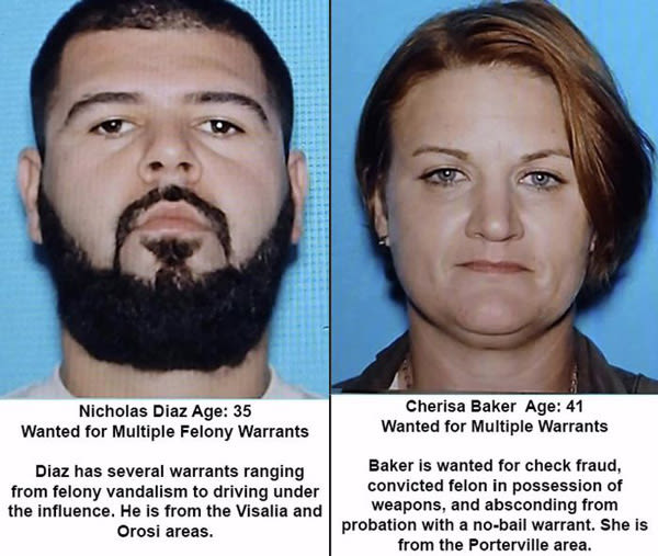 Tulare County Sheriff Seeks Public’s Help Locating Two New Fugitives on Top 10 Most Wanted Criminals List