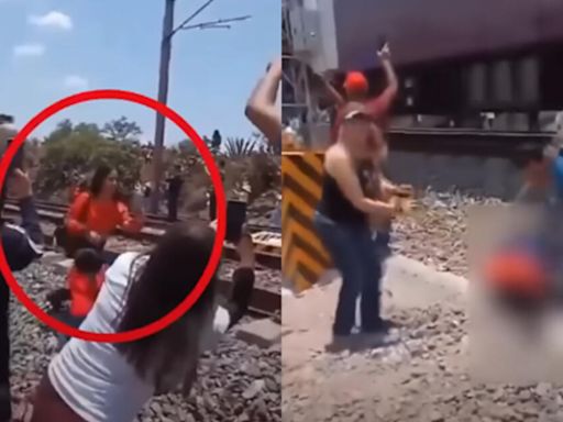 [VIDEO] México: Mujer muere ARROLLADA por tren tras tomarse selfie; logró empujar a su hijo y lo salvó