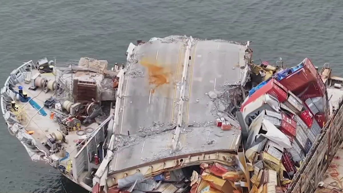 Only on 4: An up-close look at the damaged ship that hit Baltimore's Key Bridge