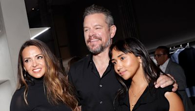 Matt Damon, Wife Luciana and 25-Year-Old Daughter Alexia Barroso Step Out in Coordinating Outfits Ahead of NYFW