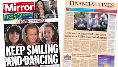 Newspaper headlines: 'A town in tears' and Reeves budget warning