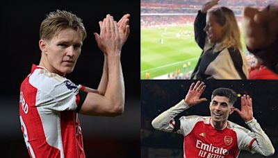 VIDEO: Martin Odegaard's girlfriend Helene Spilling hilariously dances along to Arsenal fans' 'Waka Waka' chant for Kai Havertz during 5-0 rout of Chelsea at the Emirates | Goal.com South...