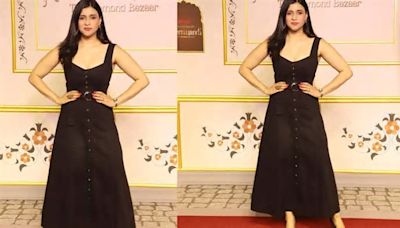 Mannara Chopra turns head in a black dress as she attends the premiere of Sanjay Leela Bhansali's ‘Heeramandi’