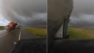 Vídeo: 'caçador de tempestades' filma momento em que é atingido por carreta durante tornado, nos EUA