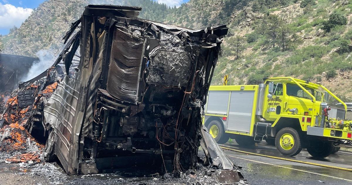 All lanes of I-70 reopen after semi hauling carrots burst into flames in Colorado's high country