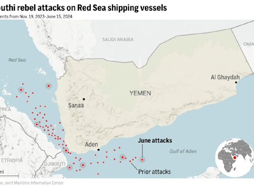 Aerial drone launched by Yemen's Houthi rebels hits ship in the Red Sea, causing damage and injuries