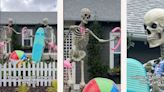 This Utah neighborhood transformed into Barbieland for Halloween—and yes, there’s a Skeleton Ken beach-off