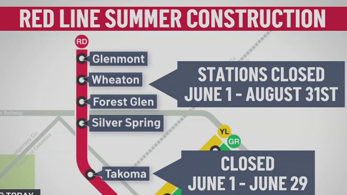 5 Red Line stations are now closed for weeks of summer construction
