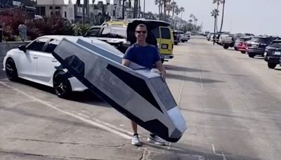 There’s Now a Tesla Cybertruck Surfboard and No One Is Safe