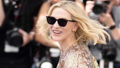 Cate Blanchett dazzles at Cannes in sequinned gold blouse