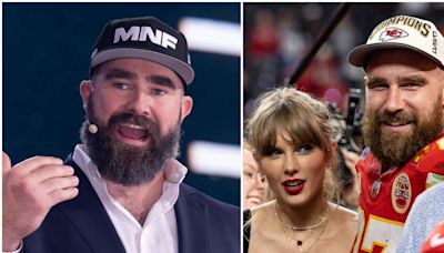 Fans Convinced Jason Kelce 'Can't Keep a Secret' as Travis and Taylor Swift Engagement Rumors Swirl