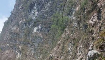 太魯閣錐麓古道遭落石覆蓋 (圖)