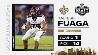 2024 NFL draft grades: New Orleans Saints pick RT Taliese Fuaga at No. 14 overall