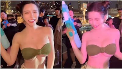 巨乳DJ女神潑水節玩嗨了！濕身炸出「渾圓南半球」