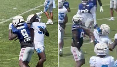 NYG's Malik Nabers Gets In Fist Fight W/ Lions' Kerby Joseph At Practice