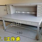 【OA543二手辦公家具】【OA543二手辦公家具】二手180工作桌GD7.0實驗桌.電檢桌上下工作台.只賣7500元/張